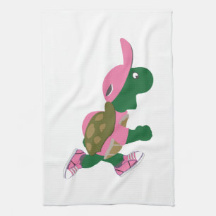 Cute Turtle Runner in PInk Towel