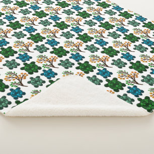 Cute Turtle Seamless Pattern   Ocean Animal Repeat Sherpa Blanket