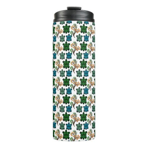 Cute Turtle Seamless Pattern | Ocean Animal Repeat Thermal Tumbler