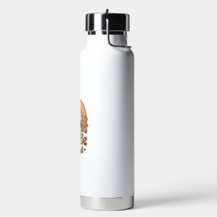 Cute Turtle Squad Rainbow Floral Vector Design_1 Water Bottle