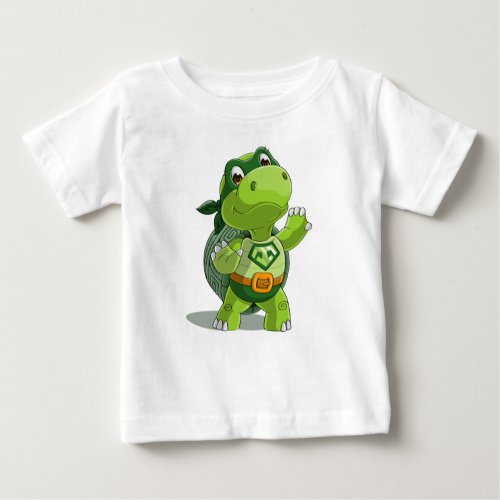 Cute turtle super hero baby T_Shirt