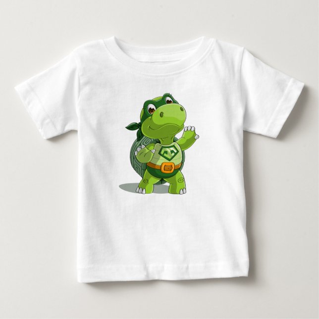 Cute turtle super hero baby T-Shirt (Front)