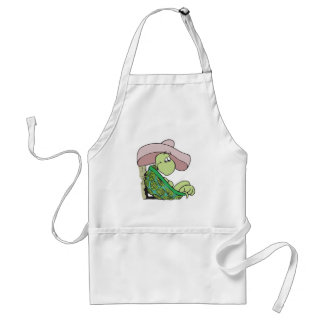 cute turtle wearing sombrero adult apron