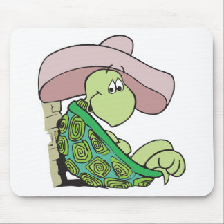 cute turtle wearing sombrero mouse pad