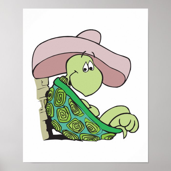 cute turtle wearing sombrero print