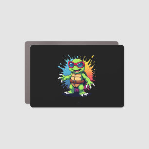 Cute Turtle Wearing Sunglasses Paint Splash Sea An Car Magnet