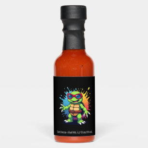 Cute Turtle Wearing Sunglasses Paint Splash Sea An Hot Sauces