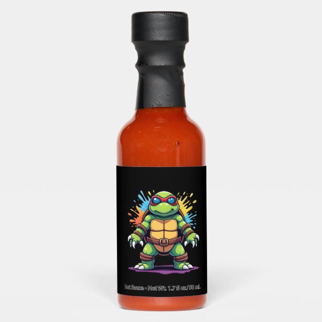 Cute Turtle Wearing Sunglasses Paint Splash Sea An Hot Sauces (Front)
