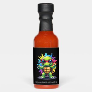 Cute Turtle Wearing Sunglasses Paint Splash Sea An Hot Sauces