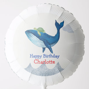 Cute turtle Whale racing  ocean Birthday party Balloon