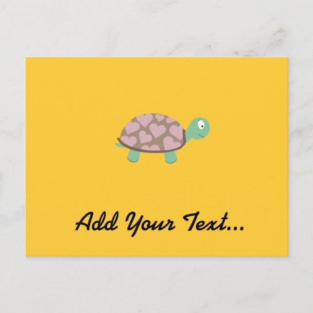 Cute Turtle with hearts Postcard (Front)