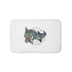 Cute Turtle Wizard Reading Spellbook Vector Design Bath Mat