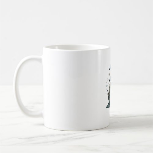 Cute Turtle Wizard Reading Spellbook Vector Design Coffee Mug