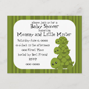 Cute Turtles Three Invitation