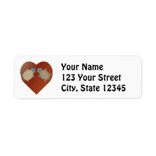 Cute Turtles with a Heart Background Label