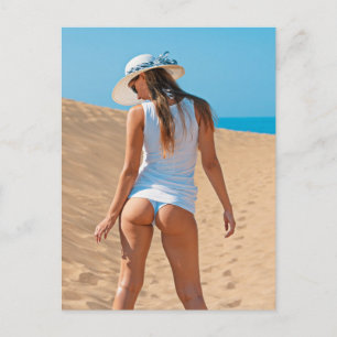 Cute Tushy Bikini Girl photo Postcard