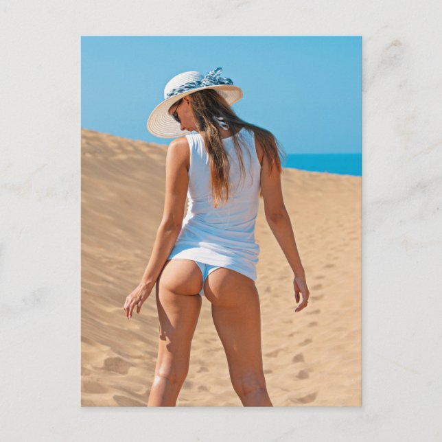 Cute Tushy Bikini Girl photo Postcard (Front)