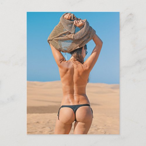 Cute Tushy Bikini girl Postcard