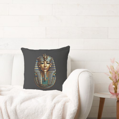 Cute tutankhamun face throw pillow