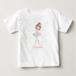 Cute Tutu Ballerina Personalized Birthday Girl Baby T-shirt at Zazzle