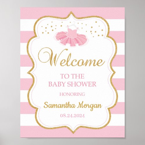Cute Tutu dress baby shower welcome sign