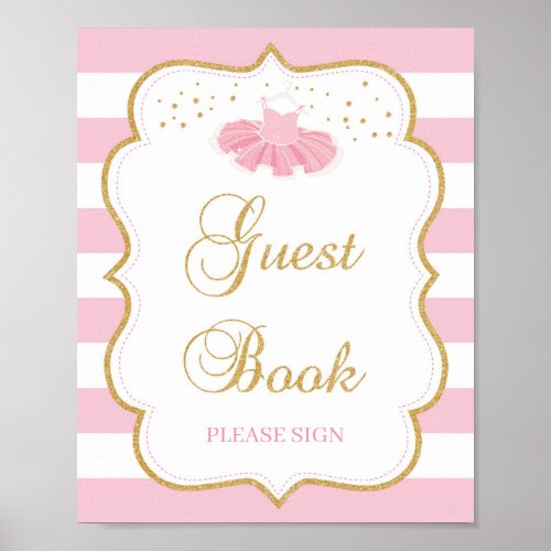 Cute tutu dress guest book sign baby shower