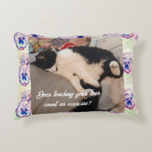 Cute Tuxedo Cat Birthday Party Childs Invitation Accent Pillow