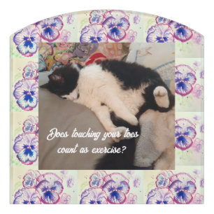 Cute Tuxedo Cat Birthday Party Childs Invitation Door Sign