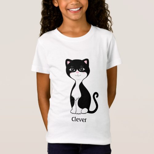 Cute Tuxedo Cat Cartoon T_Shirt