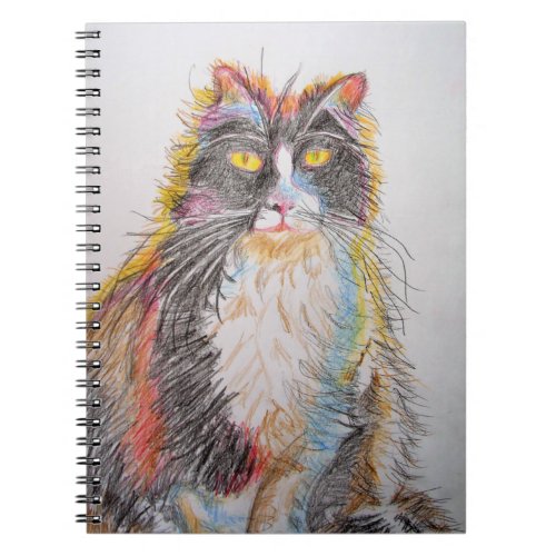 Cute Tuxedo Cat Drawing art Cats Notebook