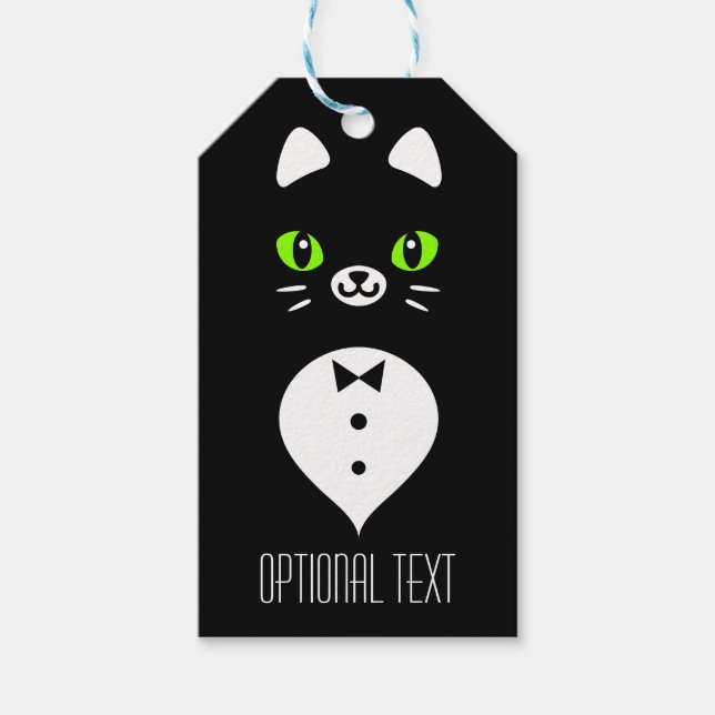 Cute Tuxedo Cat Gift Tags (Front)