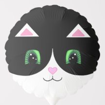 Cute Tuxedo Cat Happy Face