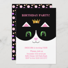 Cute Tuxedo Cat Invitation
