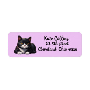 CUTE TUXEDO CAT Return Address Label