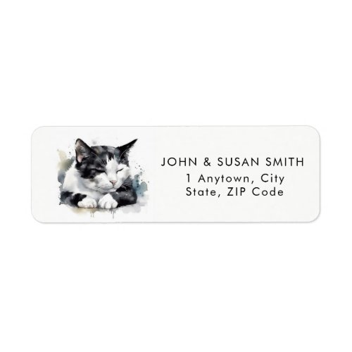 cute tuxedo cat return address labels stickers