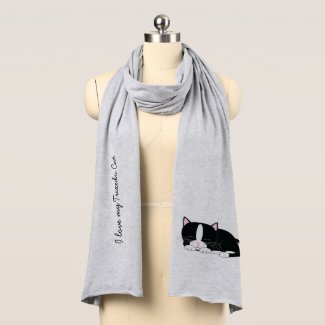 Cute Tuxedo Cat Scarf