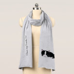 Cute Tuxedo Cat Scarf<br><div class="desc">Sweet vector illustration of a black and white kitten taking a nap.</div>