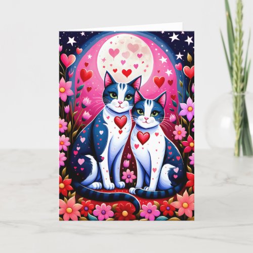 Cute Tuxedo Cat Valentines Card