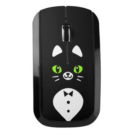 Cute Tuxedo Cat Wireless Mouse