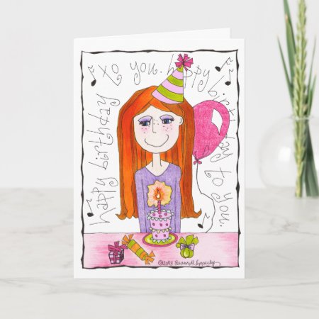 Cute Tween Girl Child Happy Birthday Card