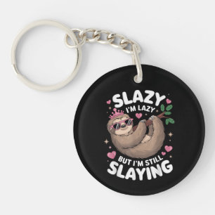 Cute Tween Girl Funny Animal Sloth Slay Meme Trend Keychain