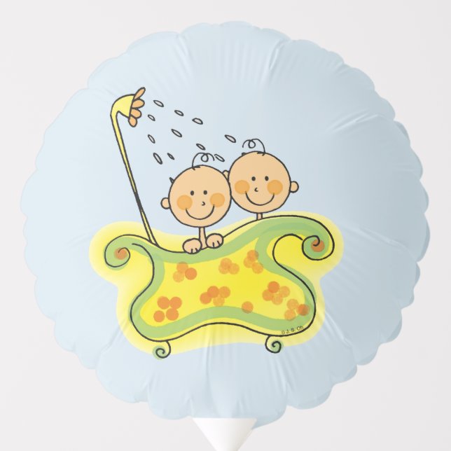 cute twin babies shower balloon (Front)