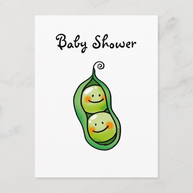 Cute Twin Baby Shower Invite Postcard (Front)