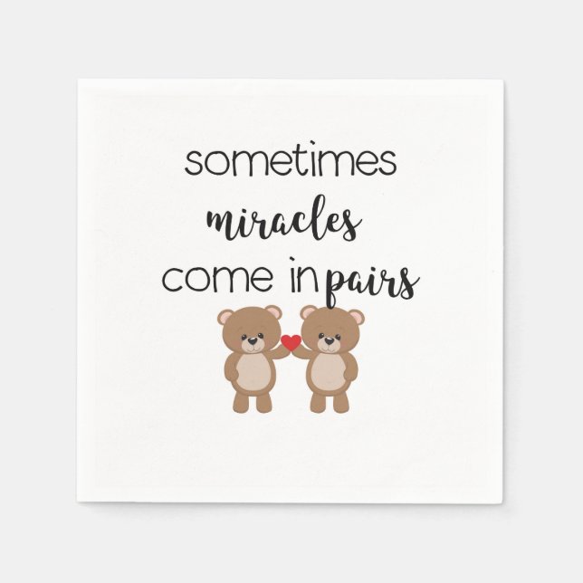 Cute Twin Bear Baby Napkins (Front)