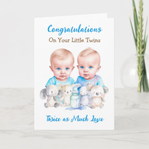 Cute Twin Boys Congratulations New Parents Card