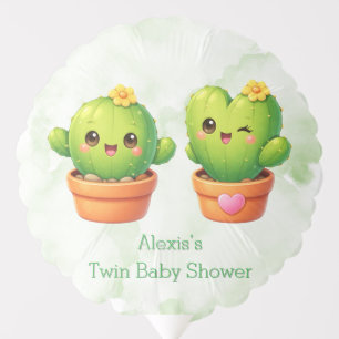 Cute Twin Cactus Baby Shower Balloon