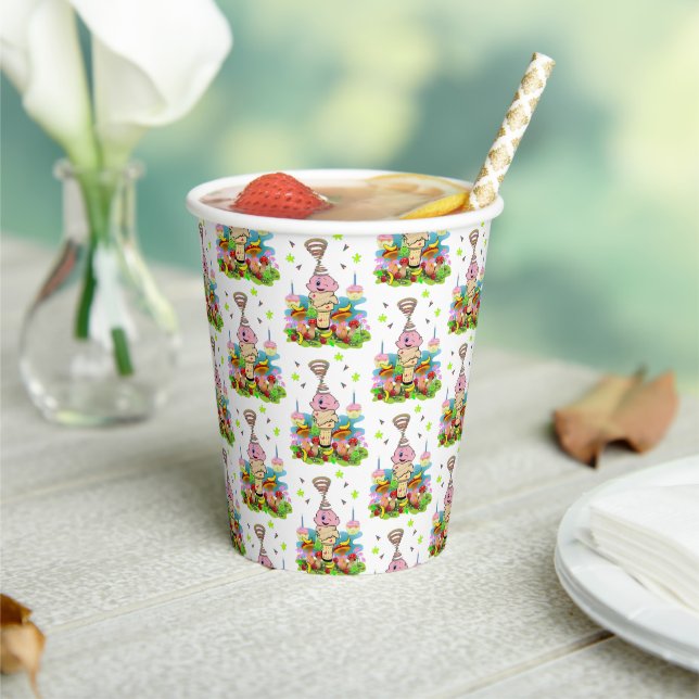 Cute Twin Cupcake Happy Birthday Paper Cup  (Insitu)