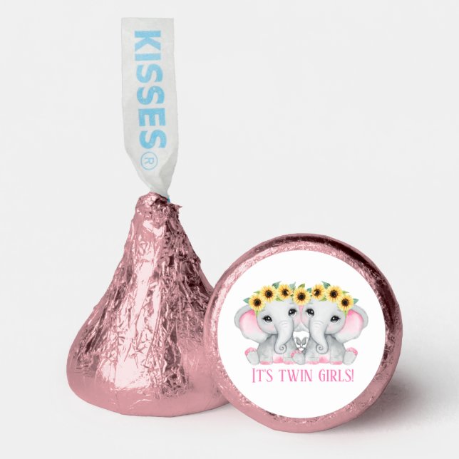 cute twin elephant baby shower hershey®'s kisses® (Front)