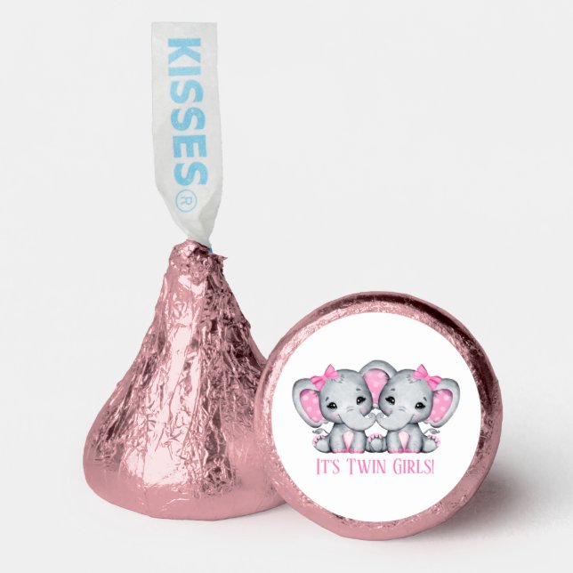 cute twin elephant baby shower  hershey®'s kisses® (Front)