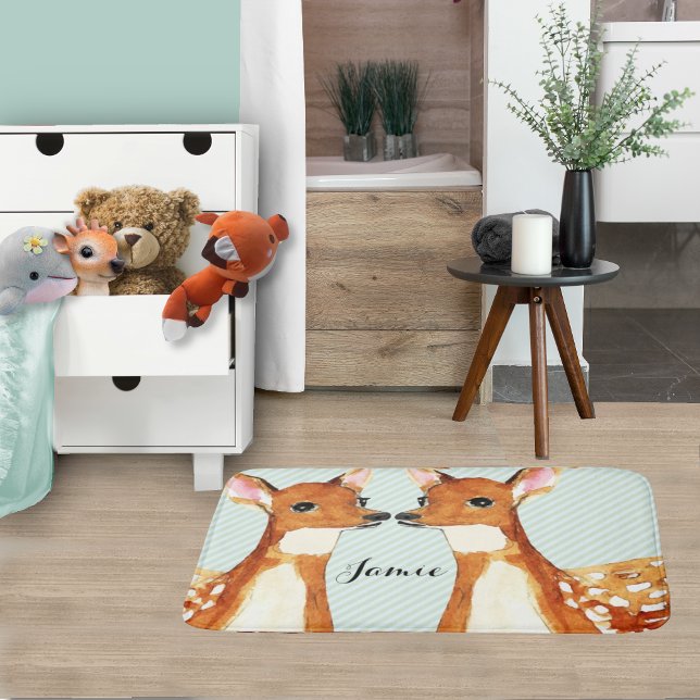 Cute Twin Fawn Deer Childrens  Bathroom Mat (Creator Uploaded)